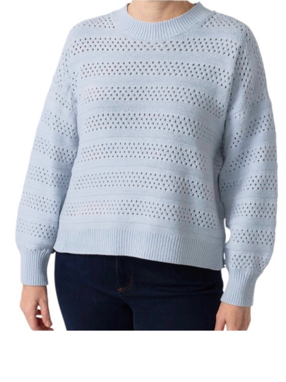 Marc New York: Andrew Marc Blue Open Knit Sweater (NWT) (Size: XL)